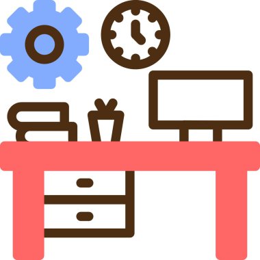 ofis simgesi, vektör illüstrasyonu