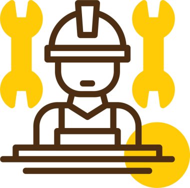 dişli işçiler ve kask vektör ikonu tasarımı