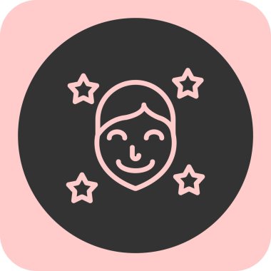 Bir kız yüzünün vektör çizimi