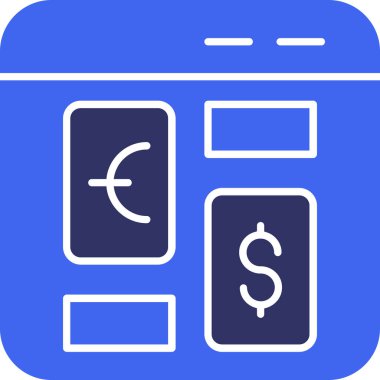 Avro parası. Web simgesi basit illüstrasyon