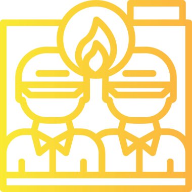 Yanan mum ikonu. web tasarımı için ana hatlı yanan mum vektör simgesi