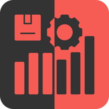 bar grafik çizelgesi vektör simgesi. bu düz yuvarlak kare düğme siyah ve gri renkli ve beyaz arkaplanda izole.