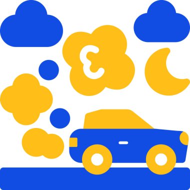 araba bulutu hava durumu simgesi düz stil