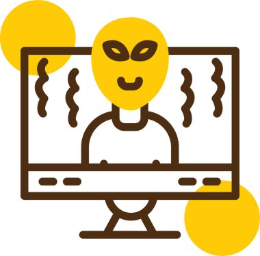 Bilgisayar simgesine sahip bir uzaylı