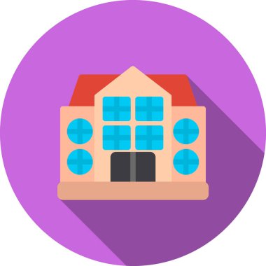 Okul eğitim simgesini uzun gölgeler şeklinde inşa etmek