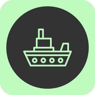 benzersiz gemi vektör çizgisi simgesi