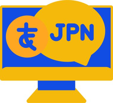 Düz stil Japonca çeviri simgesi.