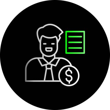 Dolar işareti olan bir iş adamının vektör çizimi