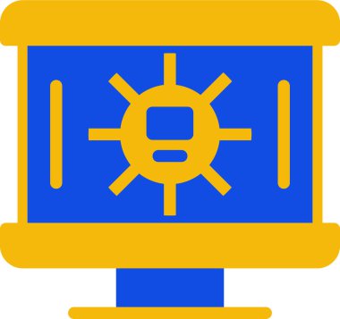 Bir altın sikkenin karikatür simgesinin vektör çizimi