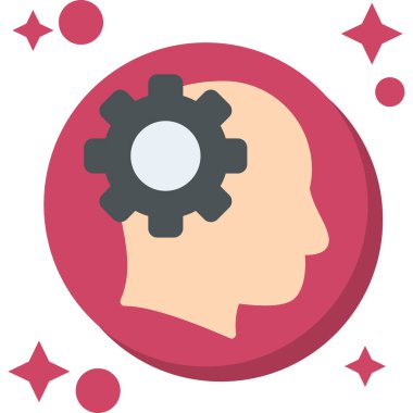 Beyin. Web simgesi vektör illüstrasyonu