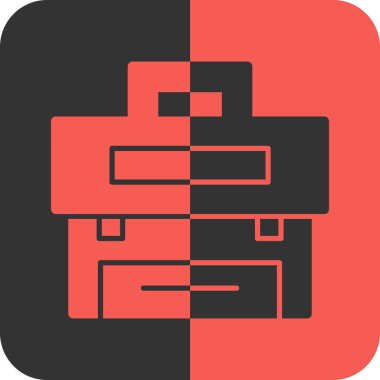 Beyaz arkaplanda izole edilmiş yazıcı simgesi ve vektör illüstrasyonu