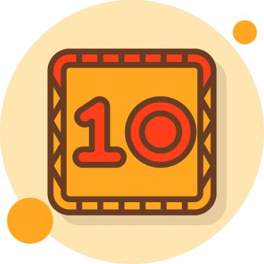 10 Dolu Gölge Çemberi vektör simgesi