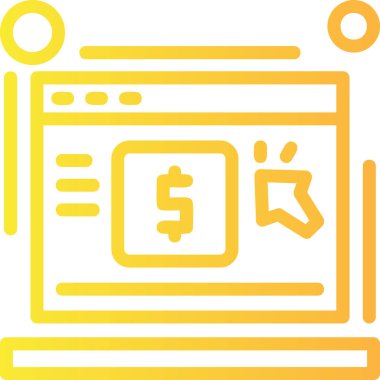 Çevrimiçi ödeme. Web simgesi basit illüstrasyon