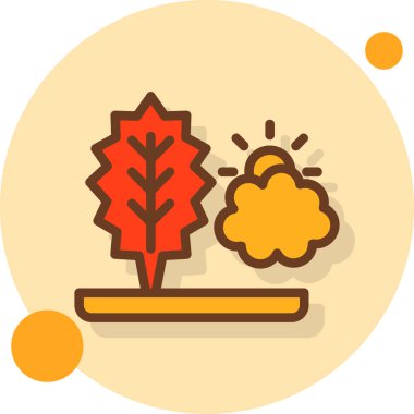 Sonbahar mevsimi simgesi, vektör illüstrasyonu, sezon