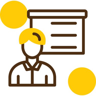 Dizin ikonu vektör illüstrasyonuna sahip bir adam