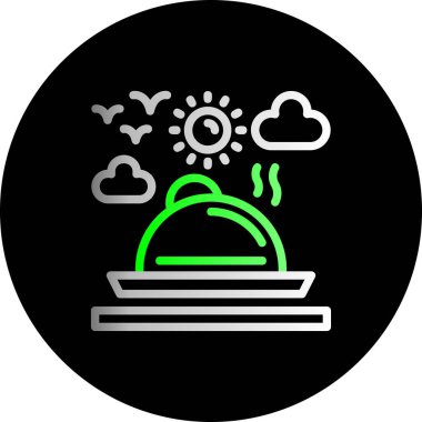 güzel bulut vektör çizgisi simgesi