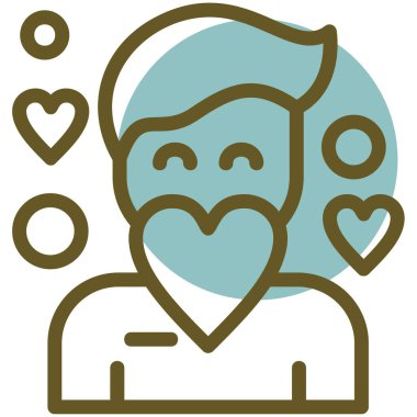 aşk kalp ikonu, vektör illüstrasyonu