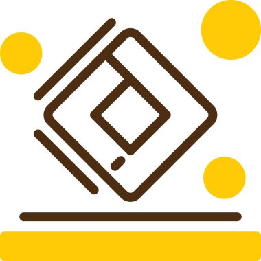 Sarı ve beyaz bir ikonun vektör illüstrasyonu