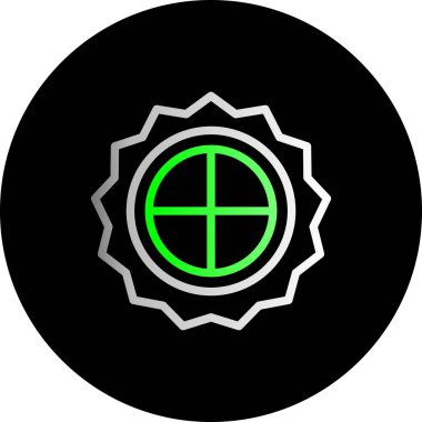 Yeşil ve beyaz bir ikonun vektör illüstrasyonu