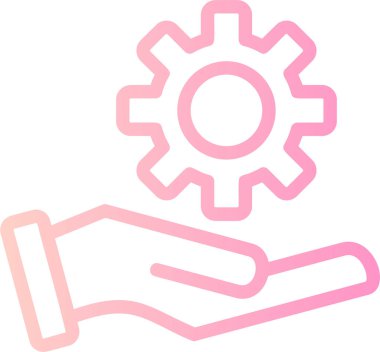 El ele tutuşmanın vites simgesi, basit vektör illüstrasyonu