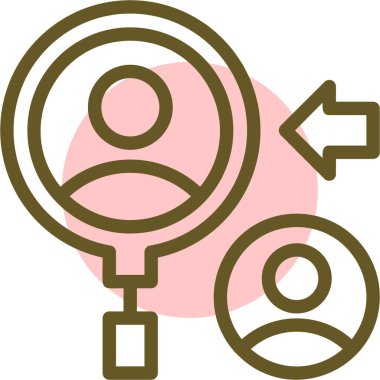 Kadın ve kadın cinsiyet ikonu, vektör illüstrasyonu