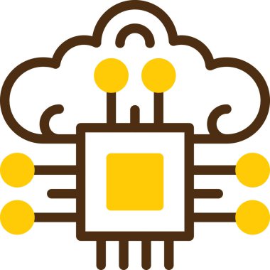 Bulut Hesaplama. Web simgesi basit illüstrasyon