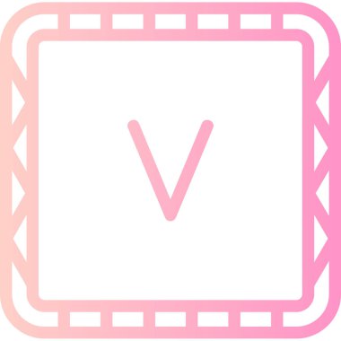 v harfi vektör illüstrasyonu