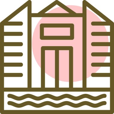 bina simgesi, basit vektör illüstrasyonu