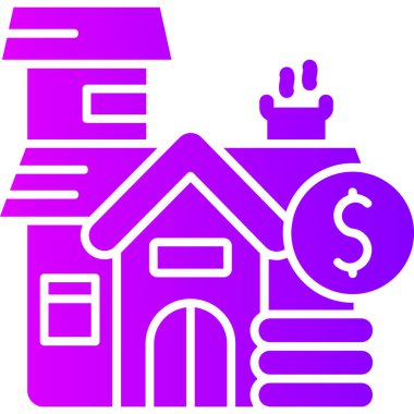 Banka binası simgesi vektör illüstrasyonu