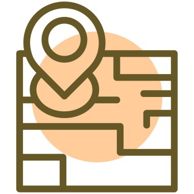 harita simgesinin vektör illüstrasyonu