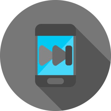 Video oynatıcı düz vektör simgesi