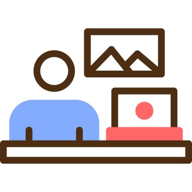 Bilgisayar. Web simgesi basit illüstrasyon