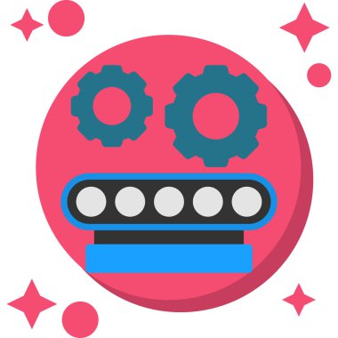 robot. Web simgesi basit illüstrasyon