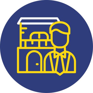 Bina. Web simgesi basit illüstrasyon