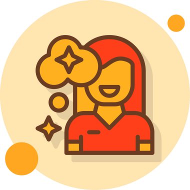 Kızım. Web simgesi basit illüstrasyon