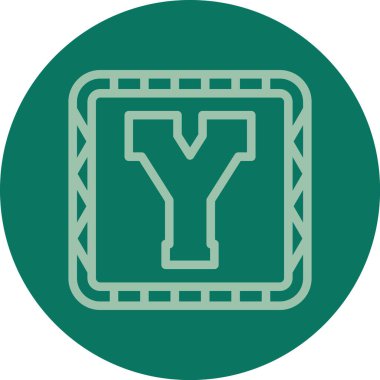 Yeşil ve beyaz bir ikonun vektör illüstrasyonu