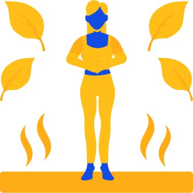 Sonbahar yapraklarında yaprakları olan kız, vektör illüstrasyonu