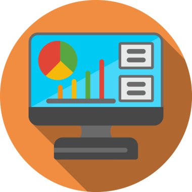 iş grafiği düz vektör simgesi