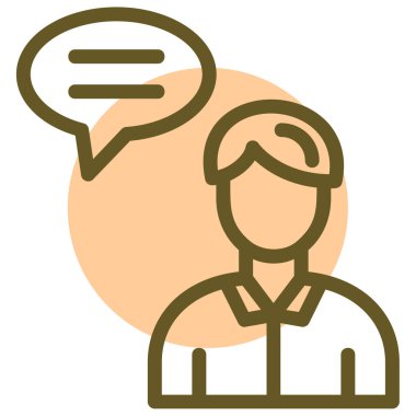 Konuşma baloncukları olan avatar adam