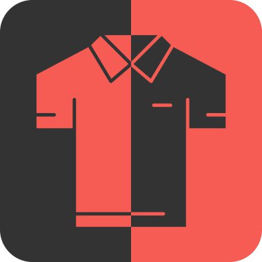 Gömlek vektör simgesi. Beyaz ve kırmızı tişörtte izole edilmiş basit bir resim