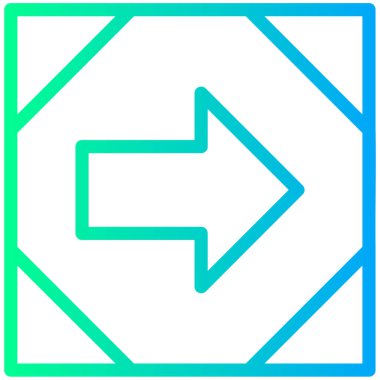 İnce çizgi biçiminde yön ok vektörü simgesi