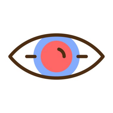 göz vektörü düz renk simgesi