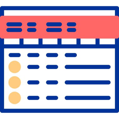 Takvim simgesi, vektör illüstrasyonu basit tasarım