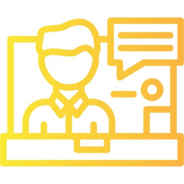 Sohbet web simgesi, basit vektör illüstrasyonu