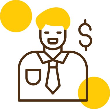 İş adamı. Web simgesi basit illüstrasyon