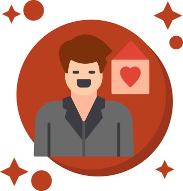 Mutlu adam avatar resim vektör illüstrasyon grafik tasarımı