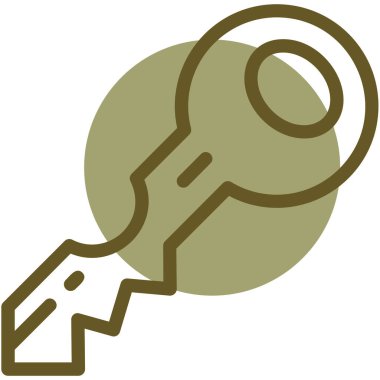 anahtar simgesi, vektör illüstrasyonu beyaz arkaplanda izole edildi