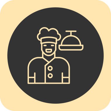 Şef adam simgesi, vektör illüstrasyonu