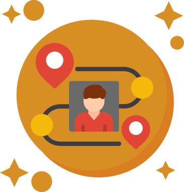 avatar konum simgesi, vektör illüstrasyonu