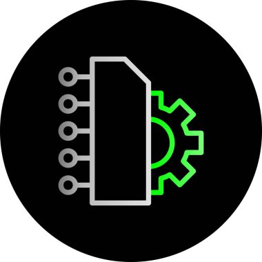 dişli düz vektör simgesi